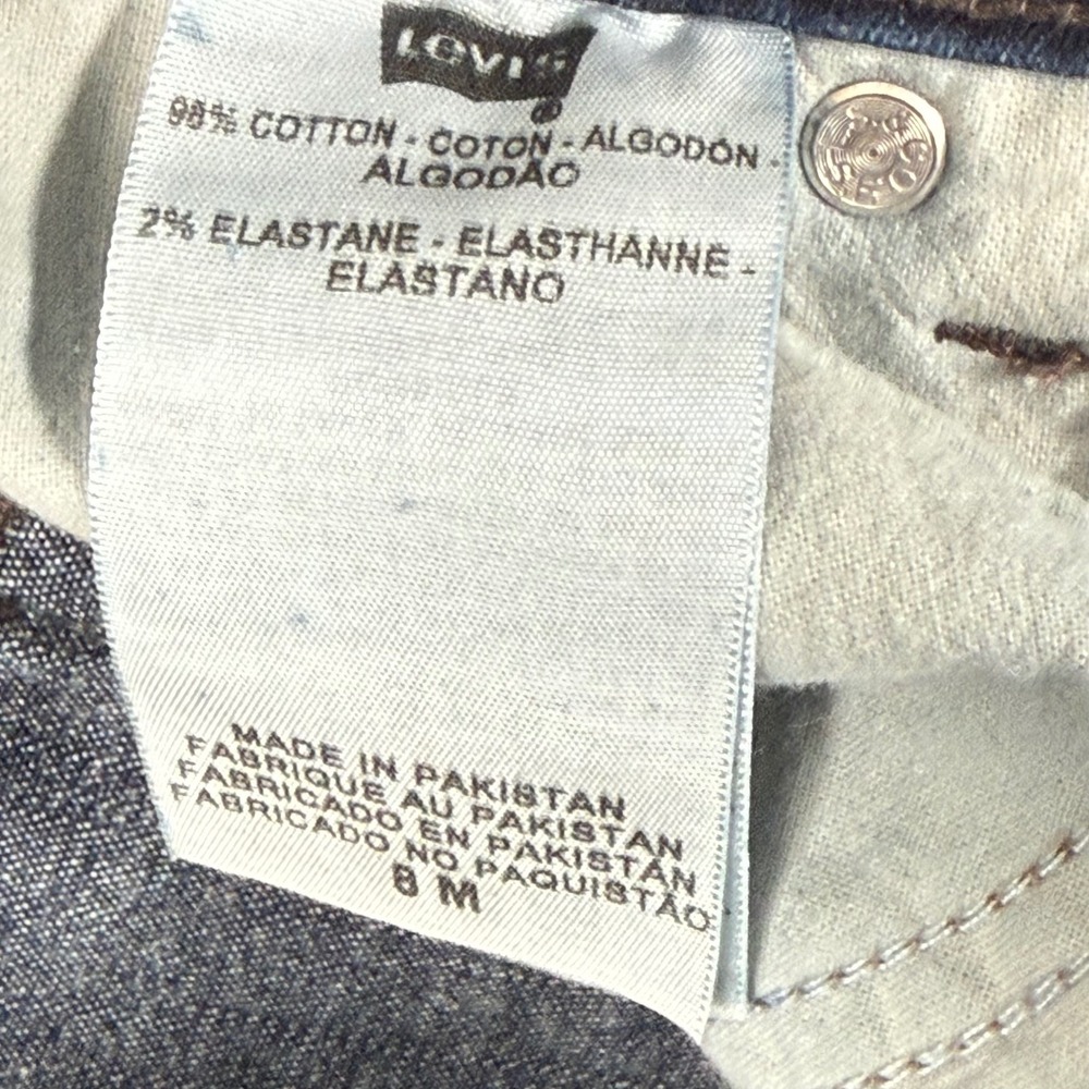 Levis Perfectly Slimming Boot Cut 512 Jeans Dark Wash Denim 8 Stretch Retro Chic - Picture 10 of 11